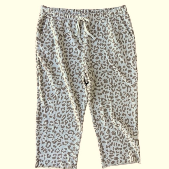 Aerie Sandy Cheetah Oversized Soft Terry-Lined Lounge Pajamas, Top L, Bottom XL - Picture 6 of 10